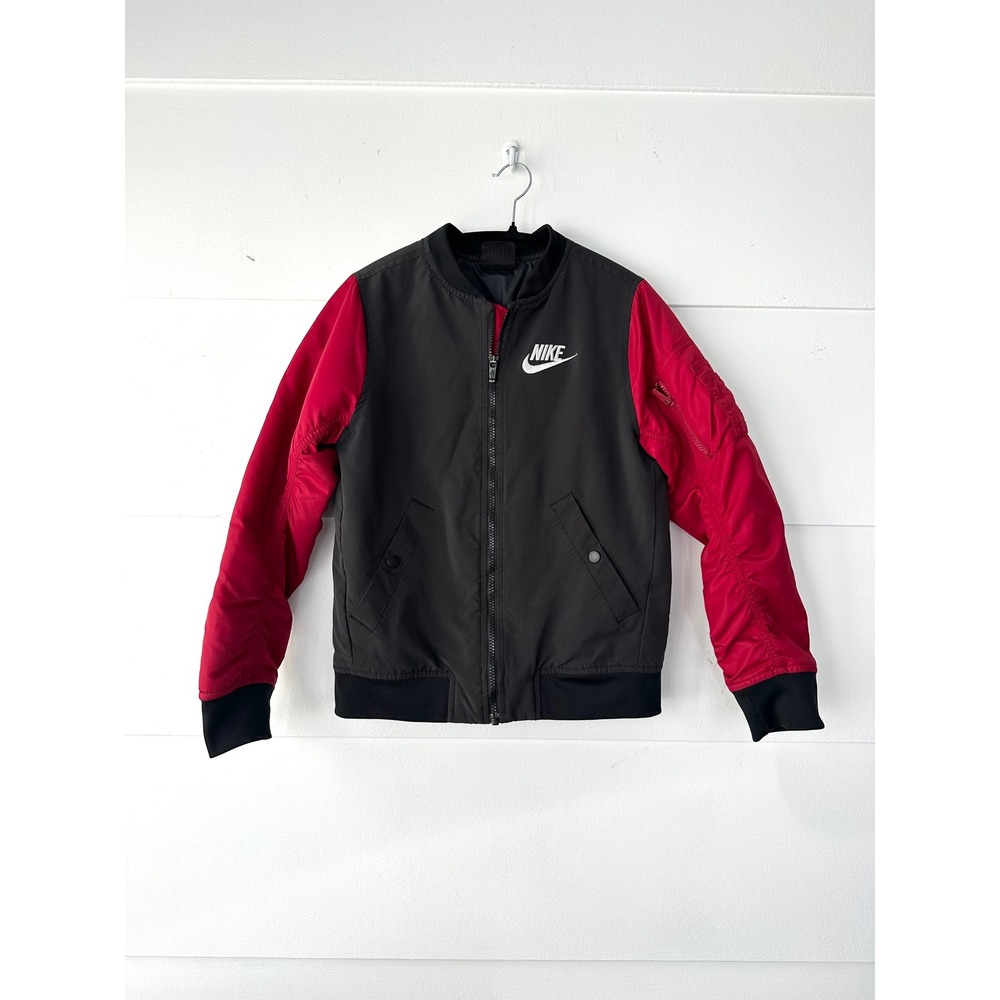 Nike Youth‎ L Boys Varsity Bomber Jacket red black